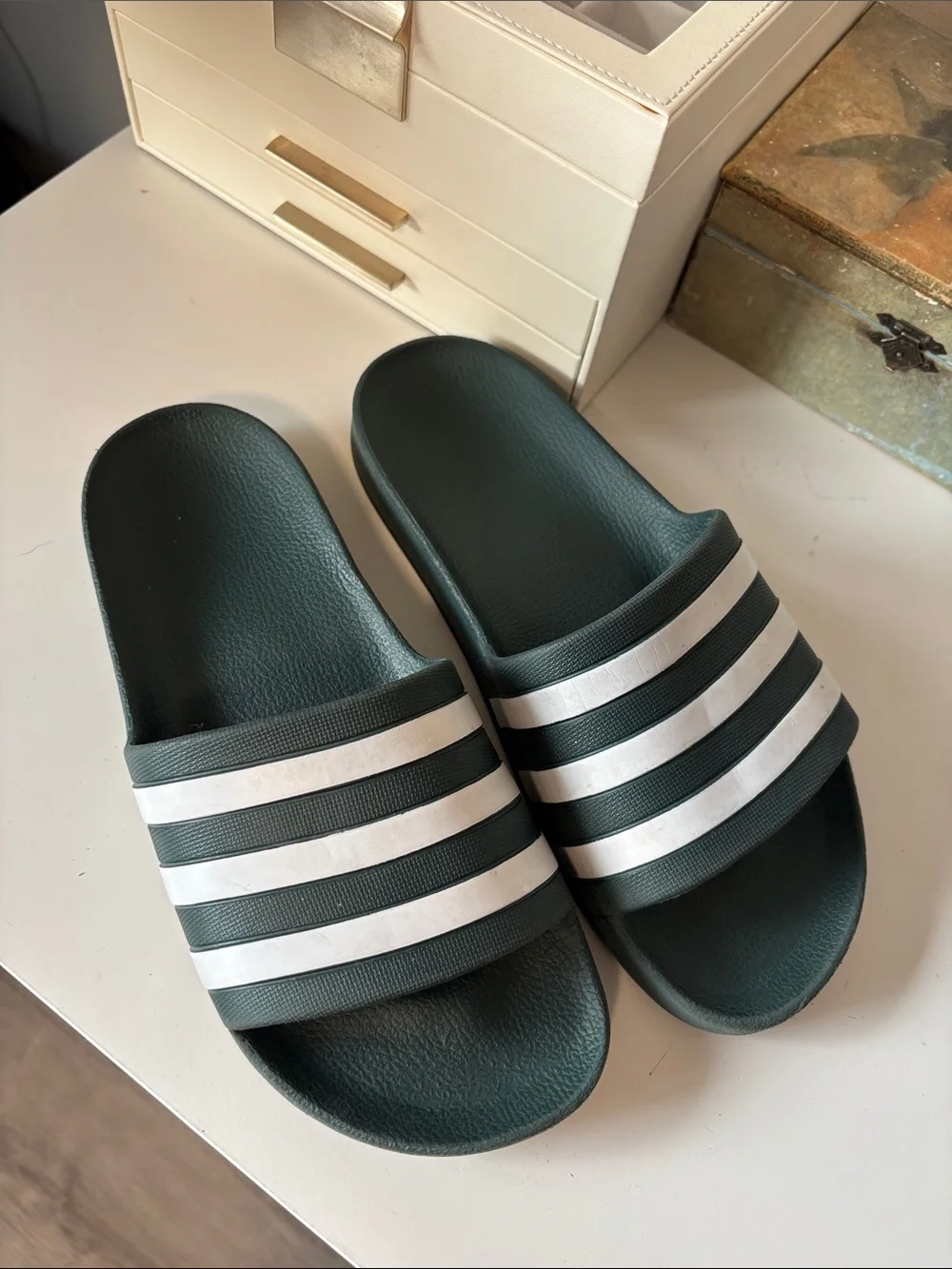 Adidas Green Slides
